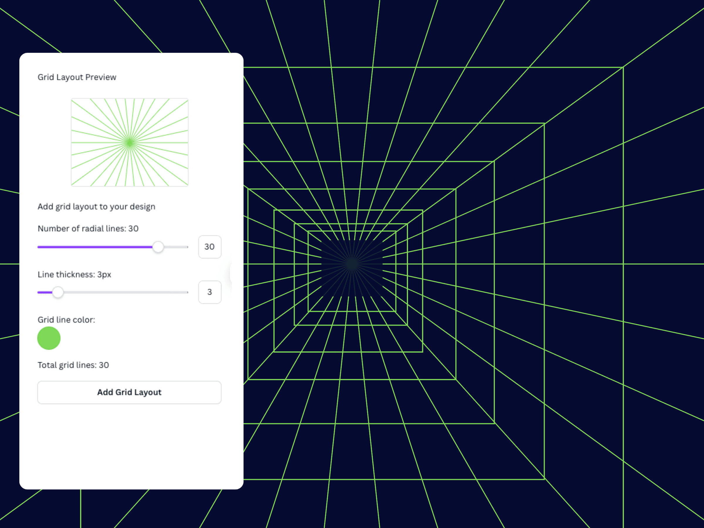 Radial grid pattern examples