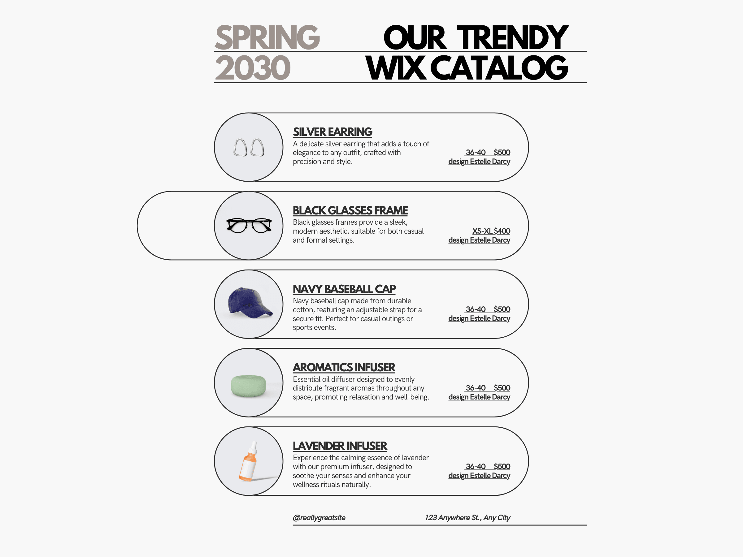 Menu template with imported items